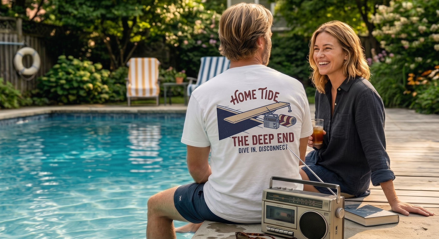 The Deep End Tee — Dive In. Disconnect.