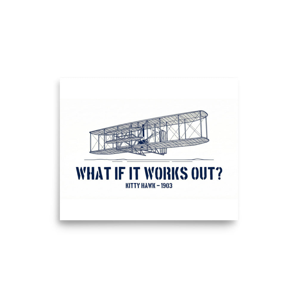 What If It Works Out?" – Kitty Hawk / The First Flight Wright Brothers blueprint 